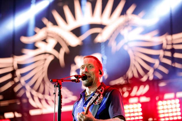 Sänger Michael Poulsen von der Band Volbeat bei Rock am Ring (RaR) 2026. Rock am Ring ist ein von Marek Lieberberg gegründetes Musikfestival, das traditionell auf dem Nürburgring in der Nähe der Stadt Adenau in der Eifel stattfindet. Es gilt als das traditionsreichste Rockfestival Deutschlands. Nürburg, 06.06.2026 Rheinland-Pfalz Deutschland *** Singer Michael Poulsen from the band Volbeat at Rock am Ring RaR 2026 Rock am Ring is a music festival founded by Marek Lieberberg, which traditionally takes place at the Nürburgring near the town of Adenau in the Eifel region It is considered the most traditional rock festival in Germany Nürburg, 06 06 2026 Rhineland-Palatinate Germany Copyright: xChristophxHardtx