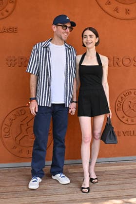 2026 French Open - Lily Collins At The Village Charlie McDowell, Lily Collins posing at the village during Day Fifteen of the 2026 French Open on June 07, 2026 in Paris, France. Photo by Laurent Zabulon ABACAPRESS.COM Paris France  Copyright: xZabulonxLaurent ABACAx