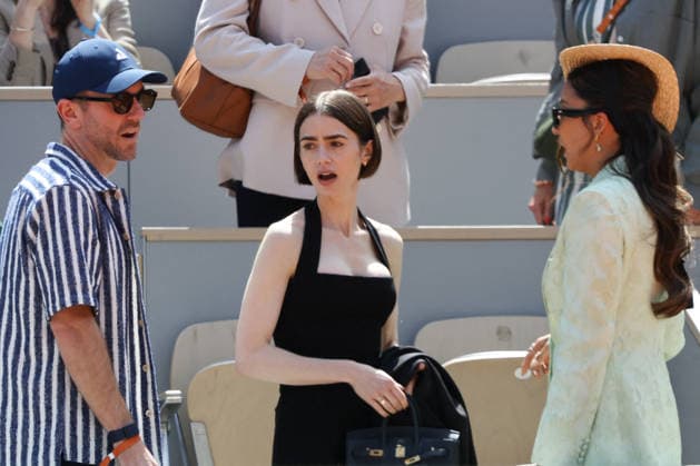 2026 French Open - Lily Collins In The Stands Charlie McDowell, Lily Collins and Ashley Park in the stands during Day Fifteen of the 2026 French Open on June 07, 2026 in Paris, France. Photo by Nasser Berzane ABACAPRESS.COM Paris France  Copyright: xBerzanexNasser ABACAx