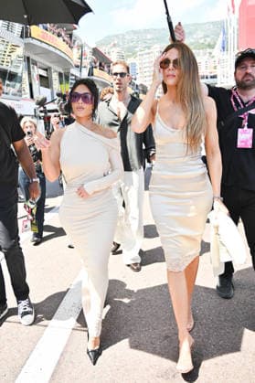 IPA85438776 - Monte Carlo, Formula 1 Monaco Grand Prix - Celebrities watch the race In the photo: Khloe Kardashian And Kim Kardashian  Copyright: xManuelexMangiarottix xManuelexMangiarottix 85438776