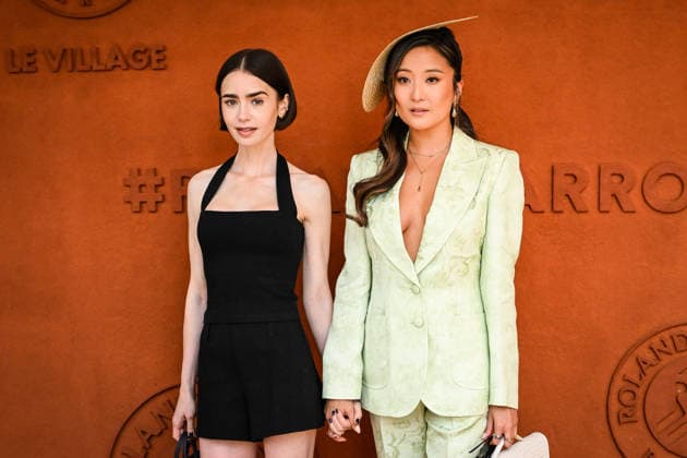 June 7, 2026, Paris, France, France: Lily Collins and Ashley Park during the Roland-Garros 2026, French Open 2026, Grand Slam tennis tournament at Roland-Garros Stadium on June 07, 2026 in Paris, France. Paris France  - ZUMAm308 20260607_zsp_m308_014 Copyright: xMatthieuxMirvillex