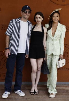 Charlie McDowell, Lily Collins and Ashley Park during the 2026 French Open at Roland Garros in Paris, France, on June 7, 2026 Jacovides Moreau Bestimage Celebs attending the village photocall during the 2026 French Open at Roland Garros in Paris, France, on June 7, 2026 Paris France  Copyright: xJACOVIDES-MOREAUx xBESTIMAGExJACOVIDES-MOREAUx xBESTIMAGEx
