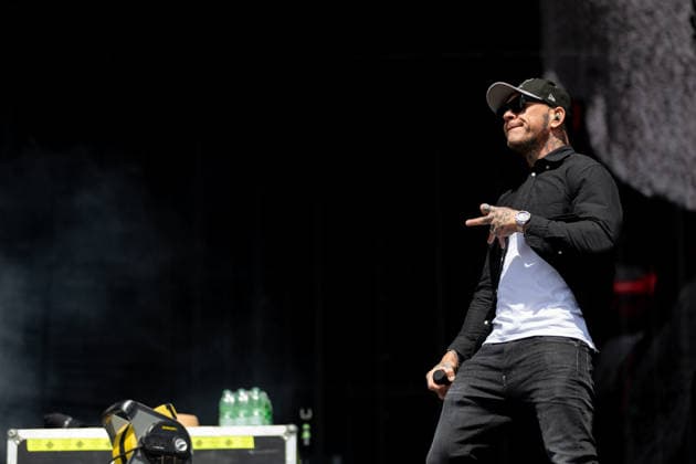 Mitglieder während des Auftritts der US-amerikanischen Rap-Rock-Band Hollywood Undead im Rahmen des Festivals Rock am Ring 2026 am Nürburgring. Nürburg Rock am Ring Rheinland-Pfalz Germany *** Members during the performance of the US rap rock band Hollywood Undead as part of the Rock am Ring 2026 festival at the Nürburgring Nürburg Rock am Ring Rheinland Pfalz Germany