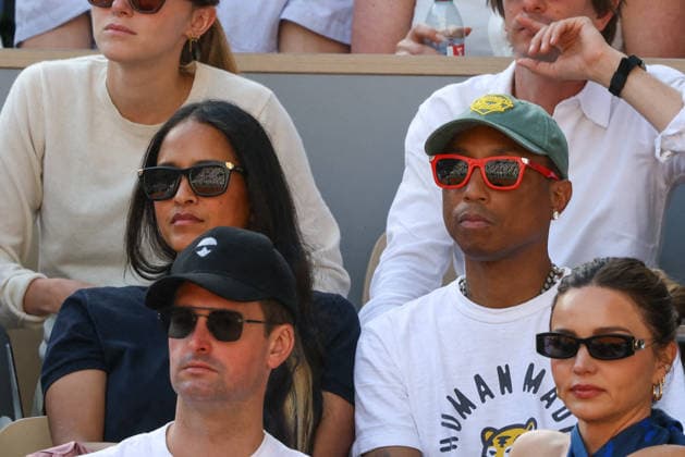 2026 French Open - Pharrell Williams and Helen Lasichanh in the Stands US singer-songwriter and fashion designer Pharrell Williams and his wife US model and fashion designer Helen Lasichanh in the stands during Day Fifteen of the 2026 French Open on June 07, 2026 in Paris, France. Photo by Nasser Berzane ABACAPRESS.COM  Copyright: xBerzanexNasser ABACAx