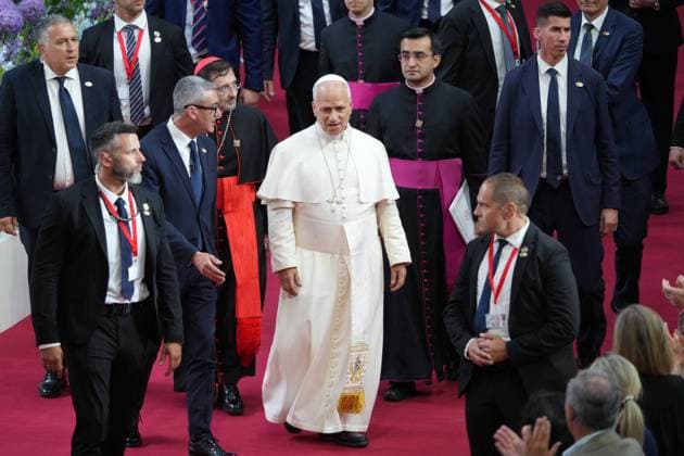 Pope Leo XIII meets with the world of culture and sport at the Movistar Arena in Madrid, June 7, 2026 Cordon Press 