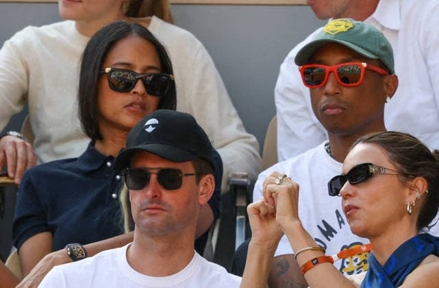 2026 French Open - Pharrell Williams and Helen Lasichanh in the Stands US singer-songwriter and fashion designer Pharrell Williams and his wife US model and fashion designer Helen Lasichanh in the stands during Day Fifteen of the 2026 French Open on June 07, 2026 in Paris, France. Photo by Nasser Berzane ABACAPRESS.COM  Copyright: xBerzanexNasser ABACAx