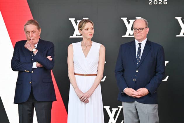 IPA85445394 - Monte Carlo, Formula 1 Monaco Grand Prix , Awards Ceremony Pictured: Albert II of Monaco, Charlene Wittstock, Andrea Casiraghi  Copyright: xManuelexMangiarottix xManuelexMangiarottix 85445394