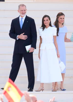 07-06-2026 Madrid King Felipe and Queen Letizia and Princess Leonor and Princess Sofia attended the Corpus Christi Holy Mass with the Pope Leo XIV at Plaza de Cibeles in Madrid. No Spain Â  Copyright: xPPEx