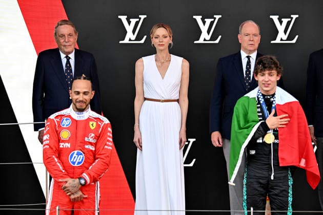 Prince Albert II of Monaco, Michel Boeri, Princess Charlene of Monaco with Lewis Hamilton, Kimi Antonelli on the podium for the award ceremony of the Formula 1 Louis Vuitton Grand Prix de Monaco 2026, in Monte Carlo, Monaco, June 7, 2026 Bruno Bebert Bestimage Podium after the F1 Monaco Grand Prix on June 7, 2026 at the Circuit de Monaco in Monte Carlo, Monaco Monte Carlo France  Copyright: xBrunoxBebertx xBestimagexBrunoxBebertx xBestimagex