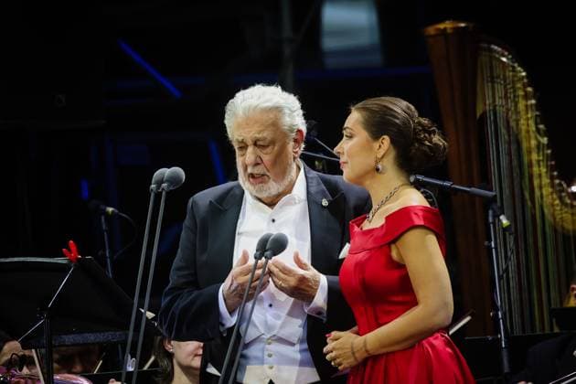 06.06.2026, Schladming, AUT, Unterwegs in Steiermark, Konzert, SummerOpening Schladming 2026, Placido Domingo, im Bild Placido Domingo & Adriana KuÄerova, Übersicht, *** 06 06 2026, Schladming, AUT, On the road in Styria, Concert, SummerOpening Schladming 2026, Placido Domingo, in the picture Placido Domingo Adriana KuÄerova, Overview,