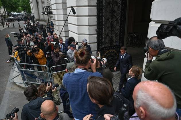 Leaders meet at Downing Street for Ukraine Summit LONDON, UNITED KINGDOM - JUNE 07: French President Emmanuel Macron arrives at 10 Downing Street to meet with British Prime Minister Keir Starmer and German Chancellor Friedrich Merz for talks focused on continued support and solidarity for Ukraine in London, United Kingdom on June 07, 2026. Rasid Necati Aslim Anadolu London United Kingdom. Editorial use only. Please get in touch for any other usage.  Copyright: x2026xAnadoluxRasidxNecatixAslimx