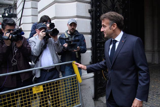 Quad-lateral Meeting On Ukraine at Downing Street, London, UK - 07 June 2026 French President Emmanuel Macron arrives for a Quadliateral meeting in Downing Street, London, England, UK on Sunday 7 June, 2026., Credit:Justin Ng Avalon UK, England, London, Downing Street  Copyright: xJustinxNgx xAvalonx 1108681190