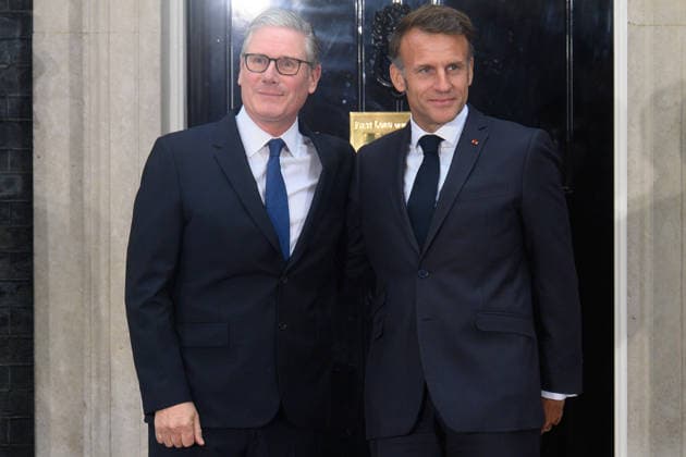 Quad-lateral Meeting On Ukraine at Downing Street, London, UK - 07 June 2026 British Prime Minister Sir Keir Starmer and French President Emmanuel Macron pose for a photo in Downing Street, London, England, UK on Sunday 7 June, 2026., Credit:Justin Ng Avalon UK, England, London, Downing Street  Copyright: xJustinxNgx xAvalonx 1108681228