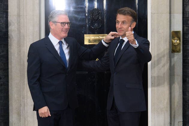 Quad-lateral Meeting On Ukraine at Downing Street, London, UK - 07 June 2026 British Prime Minister Sir Keir Starmer and French President Emmanuel Macron pose for a photo in Downing Street, London, England, UK on Sunday 7 June, 2026., Credit:Justin Ng Avalon UK, England, London, Downing Street  Copyright: xJustinxNgx xAvalonx 1108681235