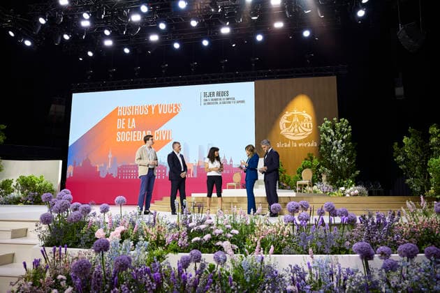 Pope Leo XIV presides over the meeting Weaving networks with the world of culture, education, business and sport in Madrid Meeting Weaving networks with the world of culture, education, business and sport , at the Movistar Arena, on June 6, 2026, in Madrid Spain The meeting entitled Weaving networks with the world of culture, education, The event includes speeches and a space for dialogue on collaboration between civil institutions and the Church 07 JUNE 2026 POPE LEON XIV WEVING NETWORKS JOSÉ COBO RELIGION VISIT MADRID VATICAN VATICAN CITY EDUCATION CULTURE BUSINESS SPORTS MOVISTAR ARENA CHURCH CATHOLICISM LOOKING UP INSTITUTIONS Jesús Hellí Madrid Madrid Spain  Copyright: xJesusxHellin EuropaxPress Poolx 7579507