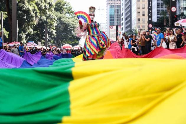 30th edition of the Sao Paulo LGBT+ Pride Parade 30th edition of the Sao Paulo LGBT+ Pride Parade. With the theme The street calls, the ballot box confirms, the event celebrates three decades of mobilization of the LGBTQIAPN+ community, on Paulista Avenue, in the central region of Sao Paulo, this Sunday, June 7, 2026. SAO PAULO SAO PAULO BRAZIL Copyright: xMarinaxUezimax