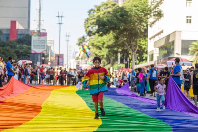 June 7, 2026, Sao Paulo, Sao Paulo, Brasil: JUNE 07, 2026: Participants gather during the 30th edition of the Sao Paulo LGBT+ Pride Parade at Paulista Avenue in Sao Paulo, Brazil, on June 7, 2026. Widely considered the largest Pride parade in the world, this year s landmark 30-year anniversary featured the official theme A rua convoca, a urna confirma (The street summons, the ballot box confirms), emphasizing political participation and social mobilization ahead of municipal and general elections. Despite facing a 60% drop in private corporate sponsorshipsÃ¢â‚¬which forced 14 sound trucks onto the avenue instead of the usual 17Ã¢â‚¬millions of people took to the streets to protest conservative legislative backlashes and celebrate - ZUMAv146 20260607_zip_v146_007 Copyright: xWagnerxVilasx