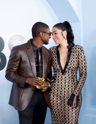 Usher and Jennifer Goicoechea Raymond arrive on the red carpet at The 79th Annual Tony Awards at Radio City Music Hall on Sunday, June 7, 2026 in New York City.  NYP20260607235 JohnxAngelillo