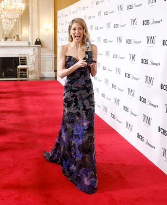 Caissie Levy poses with the Best Performance by an Actress in a Leading Role in a Musical award for Ragtime backstage at The 79th Annual Tony Awards at Radio City Music Hall on Sunday, June 7, 2026 in New York City.  NYP20260607331 JohnxAngelillo
