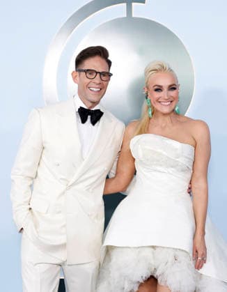 Frank DiLella and Betsy Wolfe arrive on the red carpet at The 79th Annual Tony Awards at Radio City Music Hall on Sunday, June 7, 2026 in New York City.  NYP20260607315 JohnxAngelillo