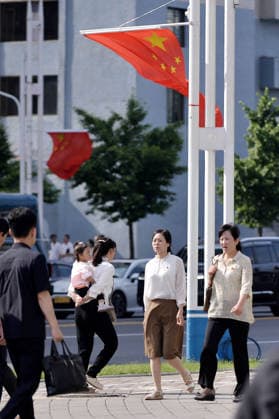 Chinese President Xi in Pyongyang Flags of China are hoisted in Pyongyang on June 8, 2026, as Chinese President Xi Jinping visits North Korea for the first time in seven years for a meeting with North Korean leader Kim Jong Un.  A14AA0005618015P