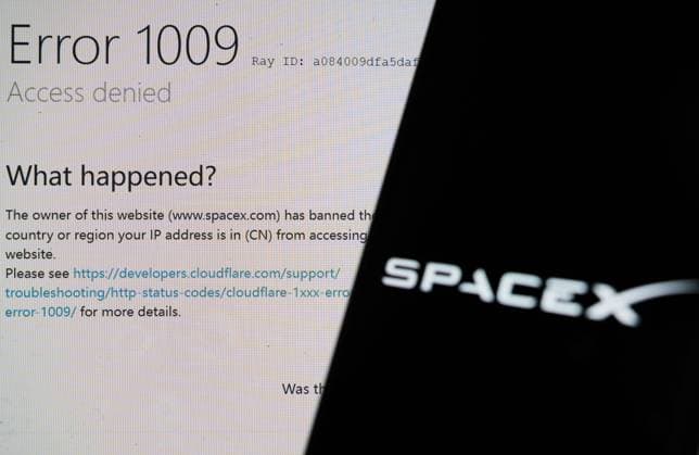 China SpaceX Security Concerns A brower shows that the website of SpaceX has banned access from China June 8, 2026., Credit:LONG WEI Utuku Feature China Avalon CHINA, ZHEJIANG, HANGZHOU  Copyright: xLONGxWEIx xUtuku FeaturexChinax xAvalonx 1108838766