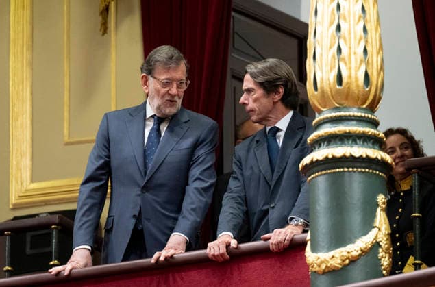 Pope Leo XIV visits Congress I D Former Prime Ministers Mariano Rajoy and José María Aznar, during the visit of Pope Leo XIV to the Congress of Deputies, on June 8, 2026, in Madrid Spain Pope Leo XIV is the first Pope to deliver a speech as head of the Vatican State to deputies and senators, as part of his official trip to Spain 08 JUNE 2026 Madrid Madrid Madrid Spain  Copyright: xAlbertoxOrtegax 7579845