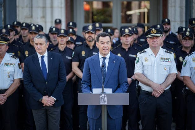 Presentation of the new members of the National Police attached to Andalusia The president of the Junta de Andalucía in functions, Juanma Moreno, intervenes in the act of presentation of the new members of the National Police attached to the Autonomous Community of Andalusia A June 8, 2026 in Seville Andalusia, Spain The president in functions of the Junta and candidate of the PP A to the reelection, Juanma Moreno, has valued this Monday, during his speech at a ceremony with the new members of the National Police attached to the Autonomous Community of Andalusia, the message of Pope Leo XIV on the importance of understanding, three days before the Andalusian Parliament of the XIII Legislature is constituted, this Thursday June 11 08 JUNE 2  Copyright: xMariaxJosÃ xLopezx 7579864