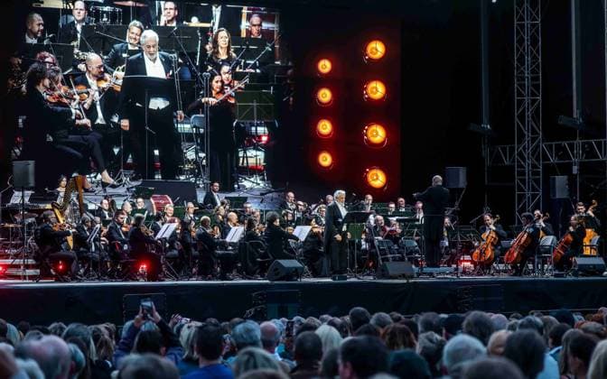 06.06.2026, Schladming, AUT, Unterwegs in Steiermark, Konzert, SummerOpening Schladming 2026, Placido Domingo, im Bild Placido Domingo, Übersicht, *** 06 06 2026, Schladming, AUT, On the road in Styria, Concert, SummerOpening Schladming 2026, Placido Domingo, in the picture Placido Domingo, Overview,
