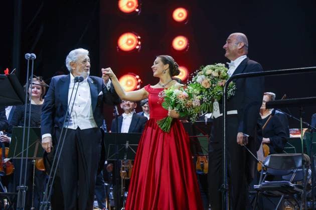 06.06.2026, Schladming, AUT, Unterwegs in Steiermark, Konzert, SummerOpening Schladming 2026, Placido Domingo, im Bild Placido Domingo & Adriana KuÄerova, Übersicht, *** 06 06 2026, Schladming, AUT, On the road in Styria, Concert, SummerOpening Schladming 2026, Placido Domingo, in the picture Placido Domingo Adriana KuÄerova, Overview,