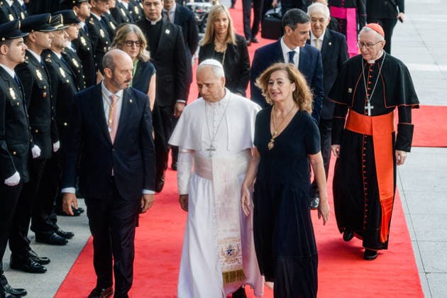 Pope Leo XIV visits Congress I D The President of the Senate, Pedro Rollán Pope Leo XIV, and the President of Congress, Francina Armengol, during the Pontiffs visit to the Congress of Deputies, on June 8, 2026, in Madrid Spain Leo XIV is the first Pope to deliver a speech as head of the Vatican State to deputies and senators, as part of his official trip to Spain 08 JUNE 2026 Carlos Lujá Madrid Madrid Madrid Espana  Copyright: xCarlosxLujanx 7580446