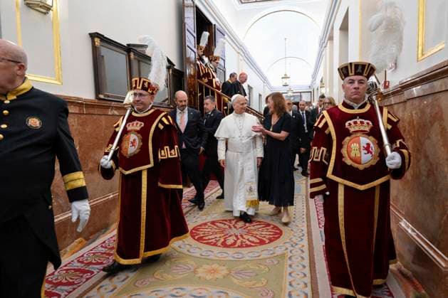 SPAIN - POPE LEO XIV DURING A JOINT SESSION OF THE SPANISH PARLAMENT AT THE CONGRESS OF DEPUTIES IN MADRID - 2026 6 8 Spain, Vatican, 2026 6 8 Pope Leo XIV during a joint session of the Spanish Parliament at the Congress of Deputies in Madrid EDITORIAL USE ONLY - NO BOOKS Copyright: xVATICANxMEDIA CPPx
