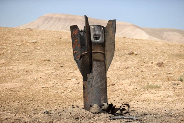 Debris from intercepted Iranian missile falls near Jericho JERICHO, WEST BANK, PALESTINE - JUNE 8: A fragment of an Iranian ballistic missile intercepted by Israeli air defense systems is seen after falling in an area near the city of Jericho in the eastern West Bank, Palestine on June 8, 2026. The missile debris landed on open ground following an exchange of attacks between Iran and Israel. Issam Rimawi Anadolu Jericho West Bank. Editorial use only. Please get in touch for any other usage.  Copyright: x2026xAnadoluxIssamxRimawix