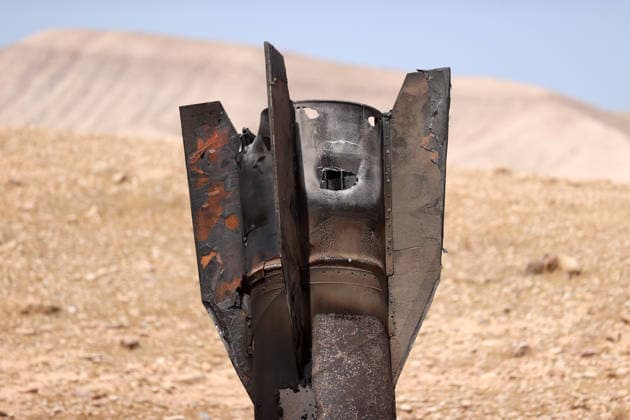 Debris from intercepted Iranian missile falls near Jericho JERICHO, WEST BANK, PALESTINE - JUNE 8: A fragment of an Iranian ballistic missile intercepted by Israeli air defense systems is seen after falling in an area near the city of Jericho in the eastern West Bank, Palestine on June 8, 2026. The missile debris landed on open ground following an exchange of attacks between Iran and Israel. Issam Rimawi Anadolu Jericho West Bank. Editorial use only. Please get in touch for any other usage.  Copyright: x2026xAnadoluxIssamxRimawix