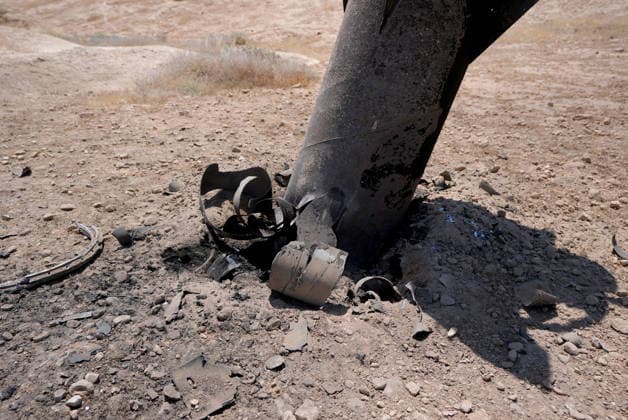 Debris from intercepted Iranian missile falls near Jericho JERICHO, WEST BANK, PALESTINE - JUNE 8: A fragment of an Iranian ballistic missile intercepted by Israeli air defense systems is seen after falling in an area near the city of Jericho in the eastern West Bank, Palestine on June 8, 2026. The missile debris landed on open ground following an exchange of attacks between Iran and Israel. Issam Rimawi Anadolu Jericho West Bank. Editorial use only. Please get in touch for any other usage.  Copyright: x2026xAnadoluxIssamxRimawix