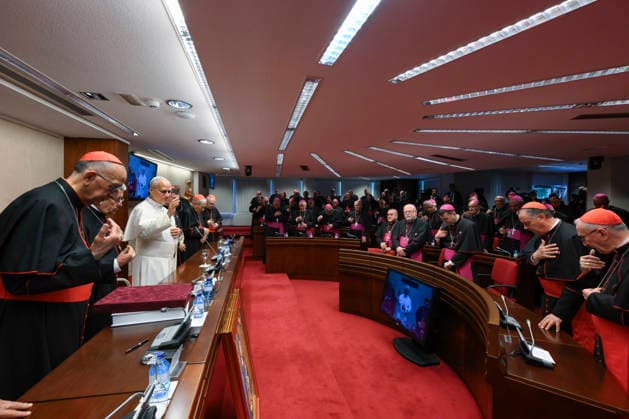 SPAIN - POPE LEO XIV MEETS WITH THE BISHOPS OF SPAIN AT THE OFFOCE EPISCOPAL CONFERENCE IN MADRID - 2026 6 8 Spain, Vatican, 2026 6 8 Pope Leo XIV meets with the bishops of Spain at the office of the Episcopal conference in Madrid EDITORIAL USE ONLY - NO BOOKS Copyright: xVATICANxMEDIA CPPx