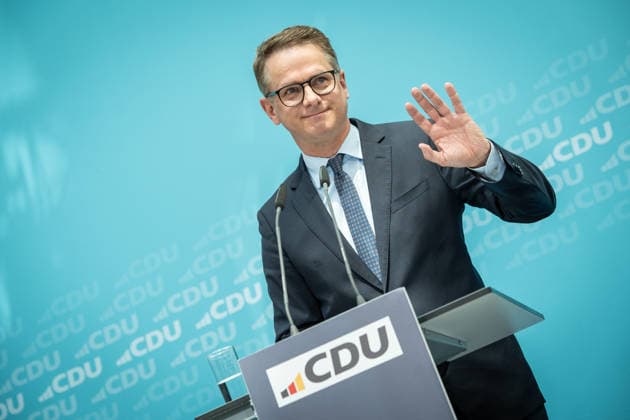 Carsten Linnemann, CDU-Generalsekretär, während der Pressekonferenz nach der Bundesvorstandssitzung;CDU Bundesvorstand und Gremiensitzungen am 08.06.2026, Berlin Berlin Deutschland Konrad-Adenauer-Haus, Bundespart *** Carsten Linnemann, CDU Secretary General, during the press conference after the Federal Executive Committee meeting CDU Federal Executive Committee and committee meetings on 08 06 2026, Berlin Berlin Germany Konrad Adenauer Haus, Bundespart