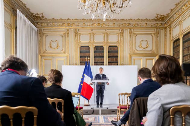 Paris, France June 8, 2026 - Press conference held after a meeting with France s public prosecutors regarding the review of the complaints involving child victims in the wake of the Lyhanna case. Nearly 70,000 complaints of rape and sexual assault against children will be reviewed to ensure they are properly handled the Minister of Justice said - Gerald Darmanin CRIME, MINISTERE DE LA JUSTICE, LYHANNA  Copyright: xVincentxIsorex