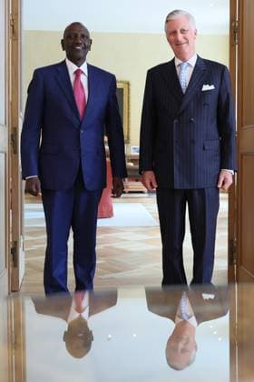 Kenya President William Ruto and King Philippe - Filip of Belgium pictured at a royal audience at the Royal Palace in Brussels, Monday 08 June 2026.  BENOITxDOPPAGNE 176639870