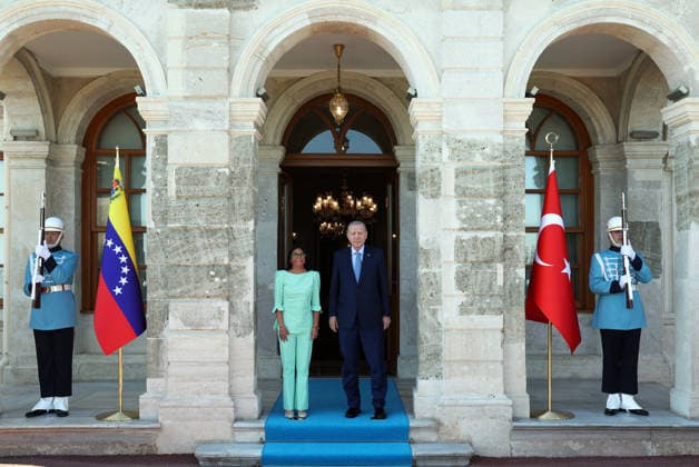 Turkish President Erdogan meets Venezuelan Interim President Delcy Rodriguez in Istanbul ISTANBUL, TURKIYE - JUNE 8: (----EDITORIAL USE ONLY - MANDATORY CREDIT - TURKISH PRESIDENCY MUSTAFA KAMACI HANDOUT - NO MARKETING NO ADVERTISING CAMPAIGNS - DISTRIBUTED AS A SERVICE TO CLIENTS----) Turkish President Recep Tayyip Erdogan (R) meets with Venezuelan Interim President Delcy Rodriguez (L) at the Presidential Dolmabahce Office in Istanbul, Turkiye, on June 8, 2026. TUR Presidency Mustafa Kamaci Anadolu Istanbul Turkey. Editorial use only. Please get in touch for any other usage.  Copyright: x2026xAnadoluxTURxPresidencyx xMustafaxKamacix