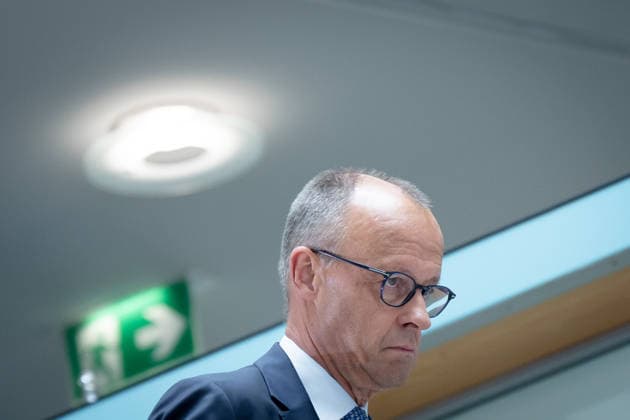 Berlin, Konrad-Adenauer-Haus, CDU Berlin, Bundeskanzler, Friedrich Merz, Konrad-Adenauer-Haus, CDU Berlin Berlin GER *** Berlin, Konrad Adenauer Haus, CDU Berlin, Federal Chancellor, Friedrich Merz, Konrad Adenauer Haus, CDU Berlin Berlin GER