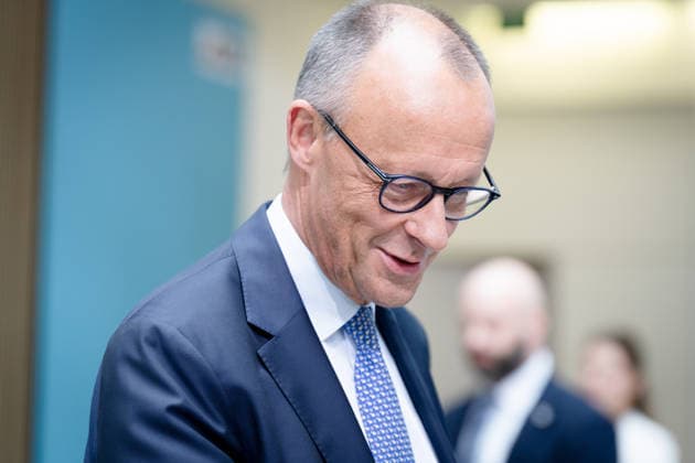 Berlin, Konrad-Adenauer-Haus, CDU Berlin, Bundeskanzler, Friedrich Merz, Konrad-Adenauer-Haus, CDU Berlin Berlin GER *** Berlin, Konrad Adenauer Haus, CDU Berlin, Federal Chancellor, Friedrich Merz, Konrad Adenauer Haus, CDU Berlin Berlin GER