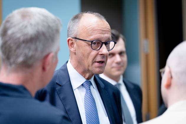 Berlin, Konrad-Adenauer-Haus, CDU Berlin, Bundeskanzler, Friedrich Merz, Konrad-Adenauer-Haus, CDU Berlin Berlin GER *** Berlin, Konrad Adenauer Haus, CDU Berlin, Federal Chancellor, Friedrich Merz, Konrad Adenauer Haus, CDU Berlin Berlin GER
