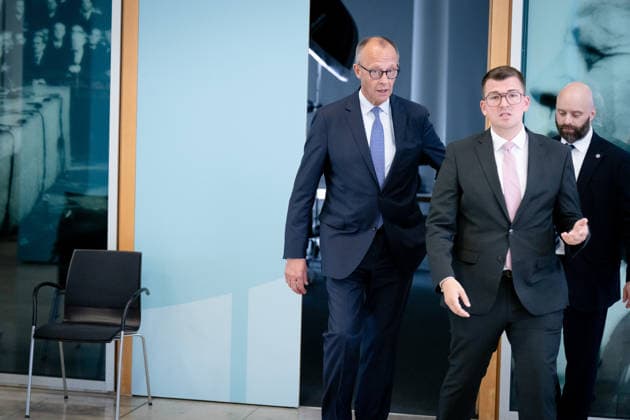 Berlin, Konrad-Adenauer-Haus, CDU Berlin, Bundeskanzler, Friedrich Merz, Konrad-Adenauer-Haus, CDU Berlin Berlin GER *** Berlin, Konrad Adenauer Haus, CDU Berlin, Federal Chancellor, Friedrich Merz, Konrad Adenauer Haus, CDU Berlin Berlin GER