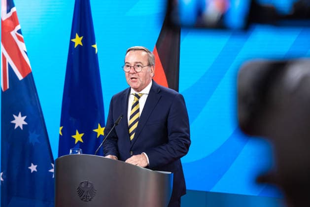 Pressebegegnung von Verteidigungsminister Boris Pistorius und dem australischen stellvertretenden Premierminister und Verteidigungs- minister Richard Marles. Deutschland, Berlin am 08. Juni 2026: Auftaktstatements von Verteidigungsminister Boris Pistorius und dem australischen stellvertretenden Premierminister und Verteidigungs- minister Richard Marles vor die Presse. *** Press meeting of Defense Minister Boris Pistorius and Australian Deputy Prime Minister and Minister of Defense Richard Marles Germany, Berlin on 08 June 2026 Opening statements by Defense Minister Boris Pistorius and Australian Deputy Prime Minister and Minister of Defense Richard Marles to the press