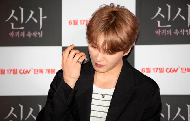 Kim Jae-Joong (JX), June 8, 2026 : Actor Kim Jae-Joong (J-Jun) during a press conference for movie The Shrine in Seoul, South Korea. Directed by Japanese filmmaker Kazuyoshi Kumakiri, the upcoming horror movie follows the story of three university students who mysteriously disappear after visiting an abandoned shrine in Kobe, Japan.  aflo_333735216
