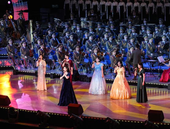 (260608) -- PYONGYANG, June 8, 2026 -- Artists perform during an artistic performance at the Pyongyang Gymnasium in Pyongyang, the Democratic People s Republic of Korea (DPRK), June 8, 2026. Xi Jinping, general secretary of the Communist Party of China Central Committee and Chinese president, and his wife Peng Liyuan, along with Kim Jong Un, general secretary of the Workers Party of Korea and president of the State Affairs of the DPRK, and Kim s wife Ri Sol Ju, watched the performance on Monday evening. ) DPRK-PYONGYANG-CHINA-XI JINPING-ARTISTIC PERFORMANCE LixYan 