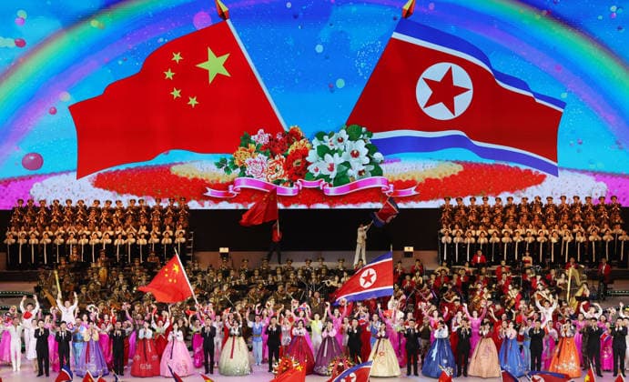 (260608) -- PYONGYANG, June 8, 2026 -- Artists perform during an artistic performance at the Pyongyang Gymnasium in Pyongyang, the Democratic People s Republic of Korea (DPRK), June 8, 2026. Xi Jinping, general secretary of the Communist Party of China Central Committee and Chinese president, and his wife Peng Liyuan, along with Kim Jong Un, general secretary of the Workers Party of Korea and president of the State Affairs of the DPRK, and Kim s wife Ri Sol Ju, watched the performance on Monday evening. ) DPRK-PYONGYANG-CHINA-XI JINPING-ARTISTIC PERFORMANCE YaoxDawei 