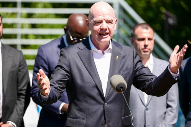 New York, NY- June 8: Governor Hochul and Mayor Mamdani make a World Cup FIFA announcement of a free watch party in Central Park for the FIFA World Cup 2026 Final on Sunday, July 19. With FIFA President Gianni Infantino, George Weah on June 8, 20267 Credit: AdMedia USA  - ZUMAa123 20260608_zaa_a123_294 Copyright: xCamaraxPorterx