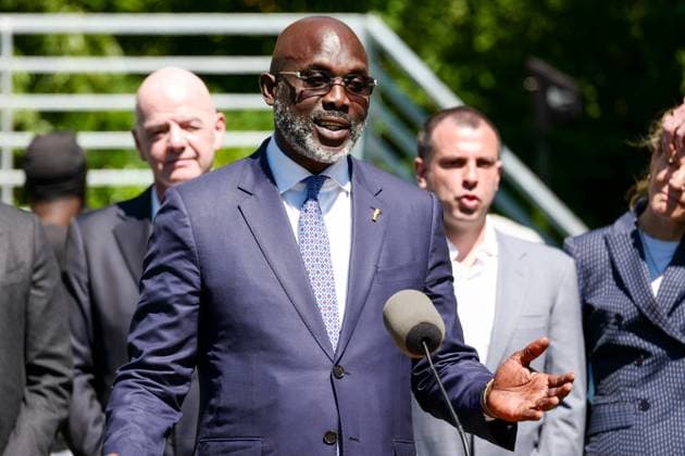 New York, NY- June 8: Governor Hochul and Mayor Mamdani make a World Cup FIFA announcement of a free watch party in Central Park for the FIFA World Cup 2026 Final on Sunday, July 19. With FIFA President Gianni Infantino, George Weah on June 8, 20267 Credit: AdMedia USA  - ZUMAa123 20260608_zaa_a123_272 Copyright: xCamaraxPorterx